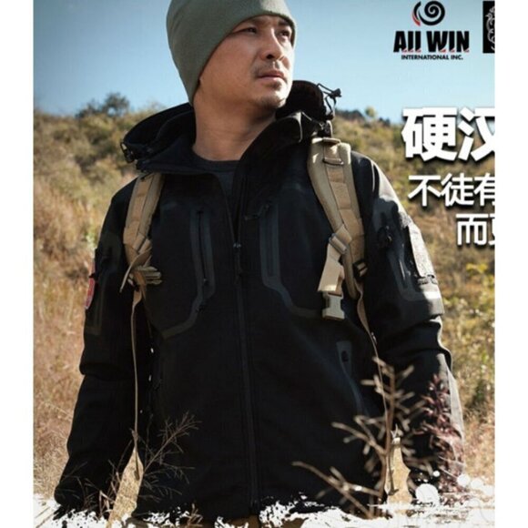 War Armor Fleece lined Tactical Black Softshell Men Jacket Size Large Pockets - Picture 2 of 13